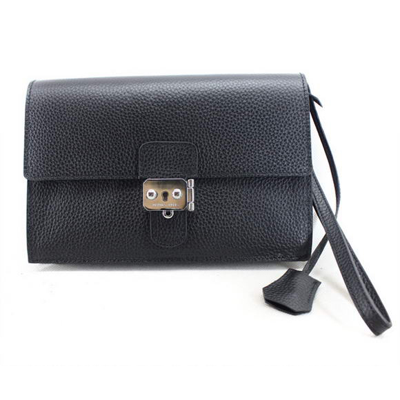 H669 Hermes Jet Pochette Pochette in pelle Clemence nero